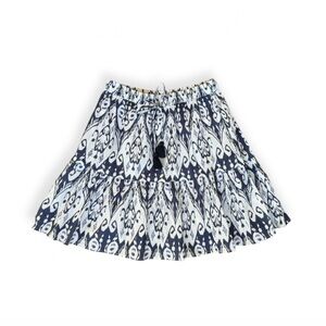 LA PLAGE skirt XS blue white stretch waist drawstring